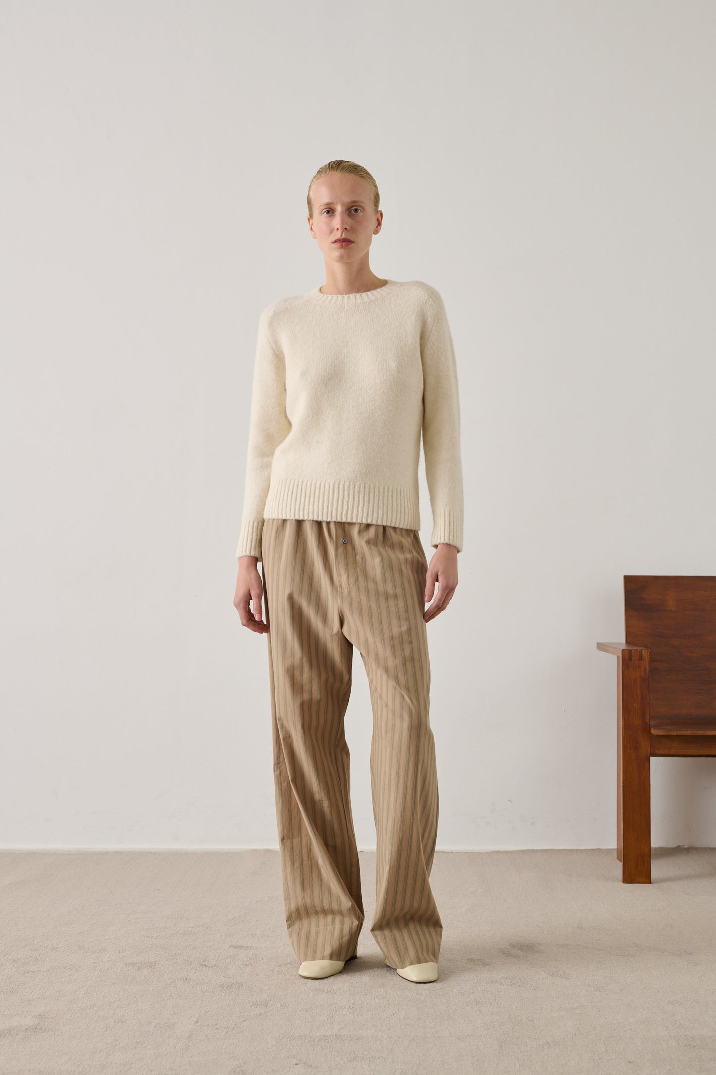 Pantalon Harlan - Beige Vert - Coton - Femme