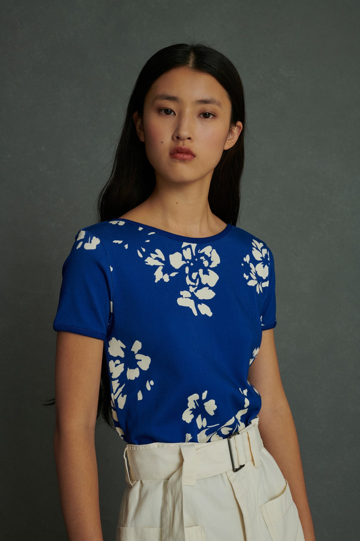 Tee-Shirt Albi - Bleu/Écru - Coton - Femme vue 1